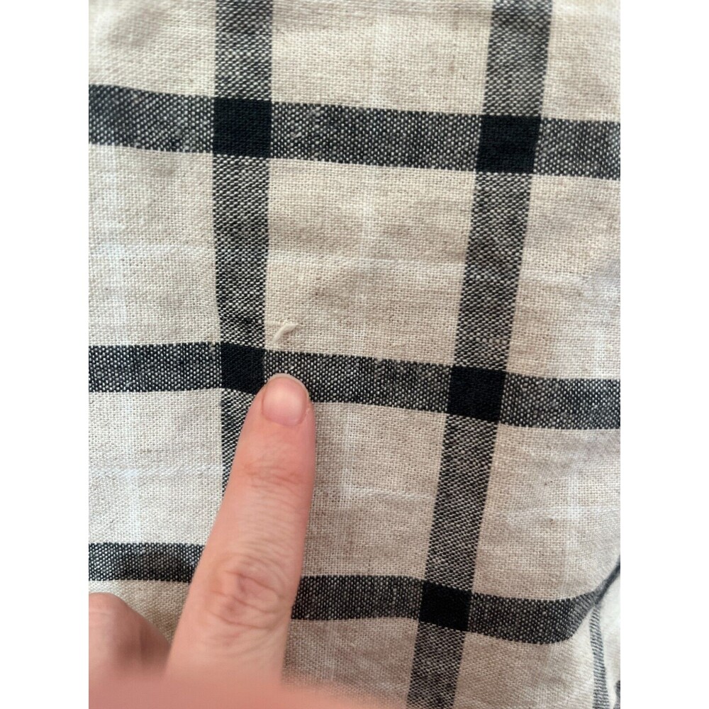 VTG 90s Plaid Linen Blazer – Minimalist Preppy Cropped Jacket – Mid Century Mod - Picture 6 of 8